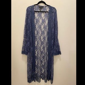 Navy Blue Bell Sleeve Cardigan